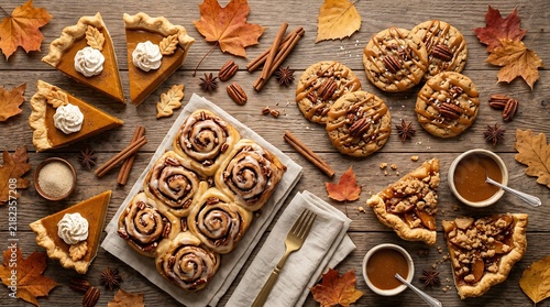 Autumn pumpkin pie cinnamon rolls and festive fall desserts