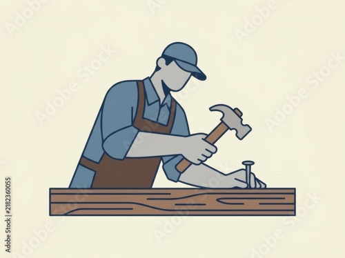 carpenter at work in the workshop