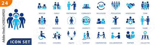 People icons. People icon set. Set icon of people. Vector illustration editable.	