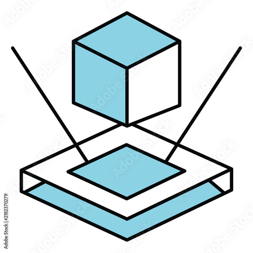 Holographic Display Vector Icon Depicting Modern 3D Projection
