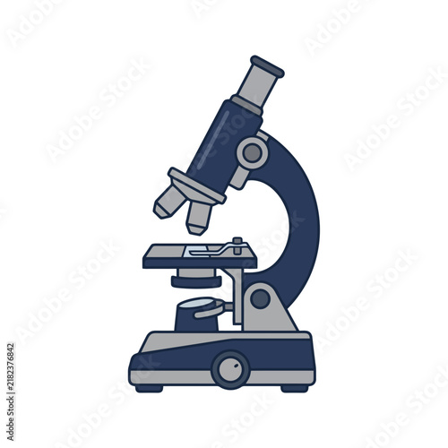 Laboratory microscope icon for science and medical research.