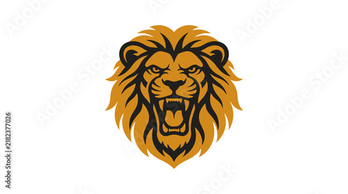 Stylized roaring lion head mascot logo.
