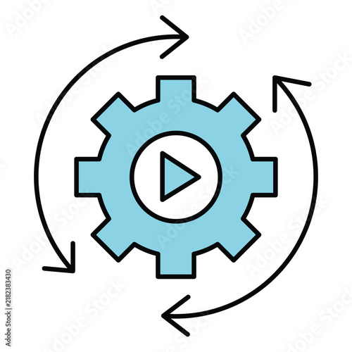 Hyper Automation Vector Icon Depicting Automated Enterprise Workflow Systems