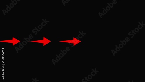 Looping animation of the down arrow icon. Mouse cursor scrolling. White arrow on black and green background left to right direction animation element.