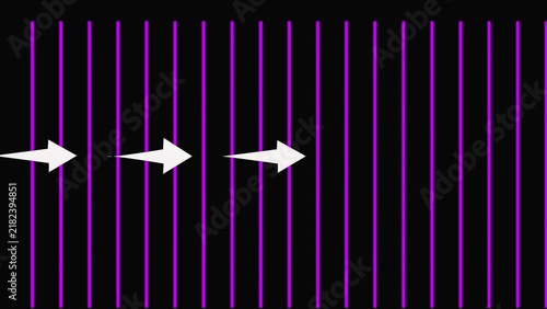 Abstract digital 3D perspective grid moving infinitely through a smoky ,infinite white grid tunnel seamless loop animation with grid line top and bottom moving right and left on black background.