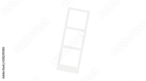Empty vertical photo booth film strip frame isolated on transparent background