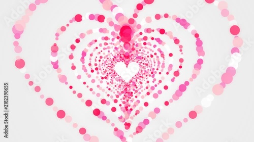 Pink Heart Shape Dotted Tunnel Animation Moving Forward
