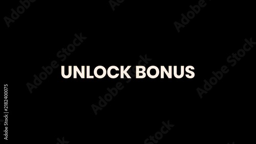 Unlock Bonus Burn Text Reveal Animation 4K Reward Promotion for Loyalty Programs Membership Offers Gaming Events and Customer Engagement Campaigns