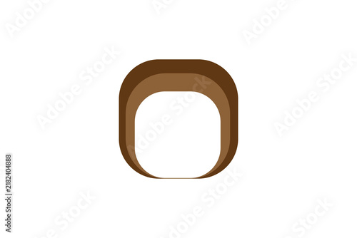 Modern Layered Brown Rounded Frame Vector Graphic