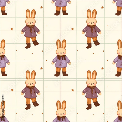 Whimsical Churro Bunny Pattern For Cozy Pajamas And Children Sleepwear