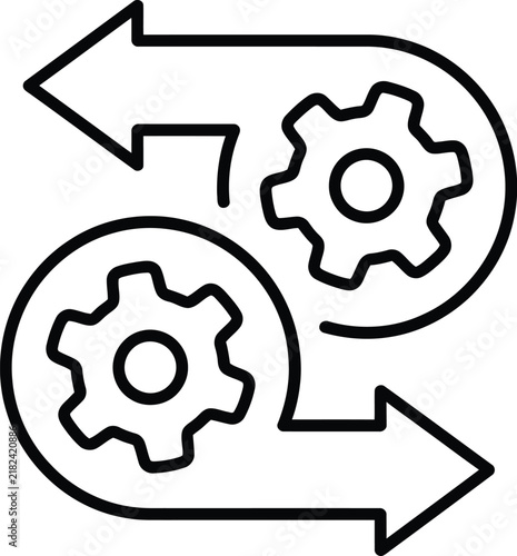 Business process workflow icon with gears and arrows workflow business improvement optimization management