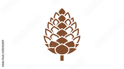 Brown hop cone icon for craft beer branding.