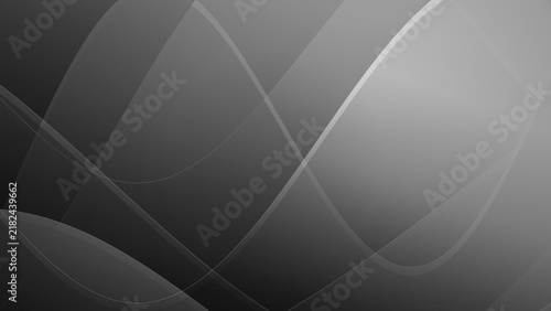 Bild auf Leinwand Abstract 3D Monochrome Black and White 3D Volumetric Silk Wave Liquid Mesh Flow