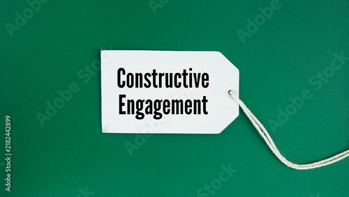 Картината върху платно Tag the paper with the words Constructive Engagement