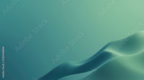 Minimalist teal abstract wave background, elegant flowing silk texture, soft gradient curves for corporate presentation