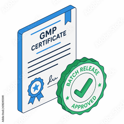 Isometric GMP Certificate and Approved Batch Release Seal