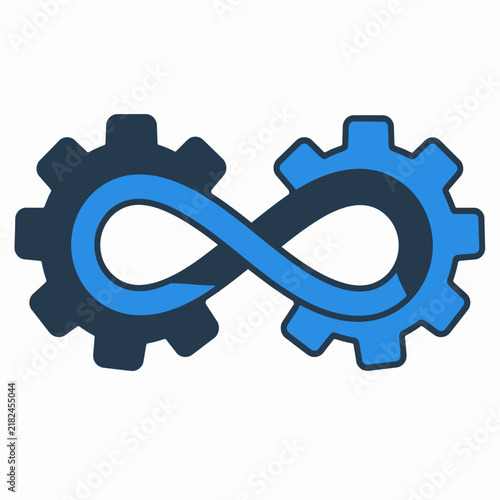 Infinity Symbol Made of Gears for DevOps and Automation