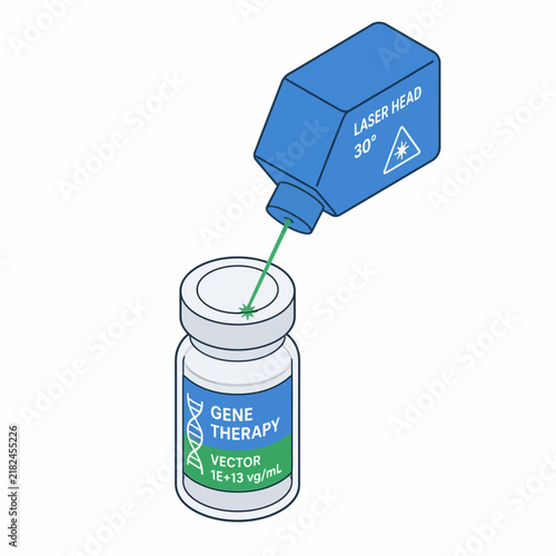 Laser Head Scanning Gene Therapy Vector Vial Isometric