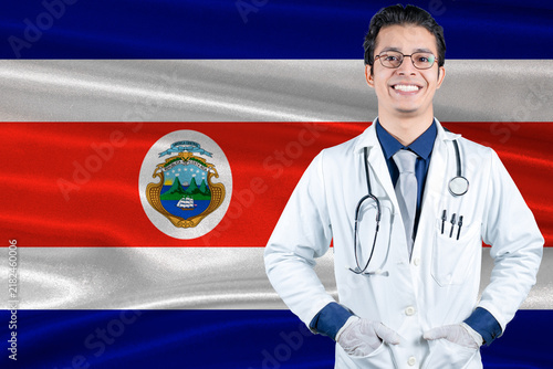 Fotografía Successful doctor with the Costa Rica flag in the background