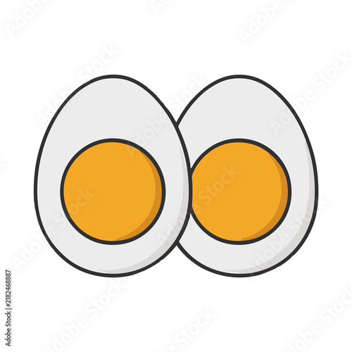 Foto Two halves of a hard-boiled egg