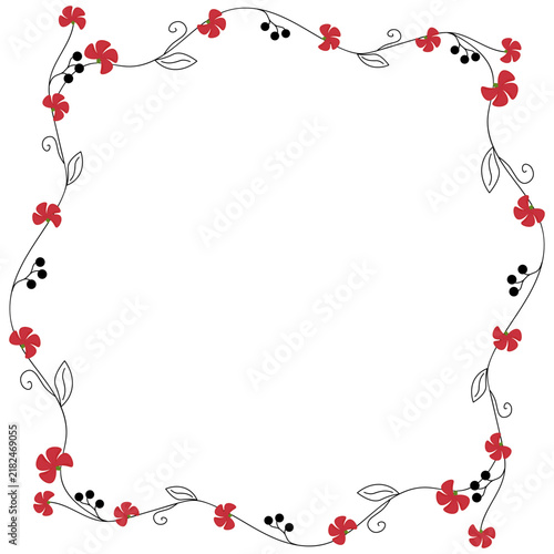 A rectangular frame with seasonal decorative elements. Vector illustration