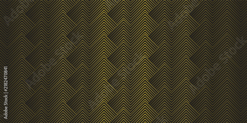 Luxury Gold Geometric Chevron Pattern Background with Elegant Art Deco Lines and Dark Premium Texture
