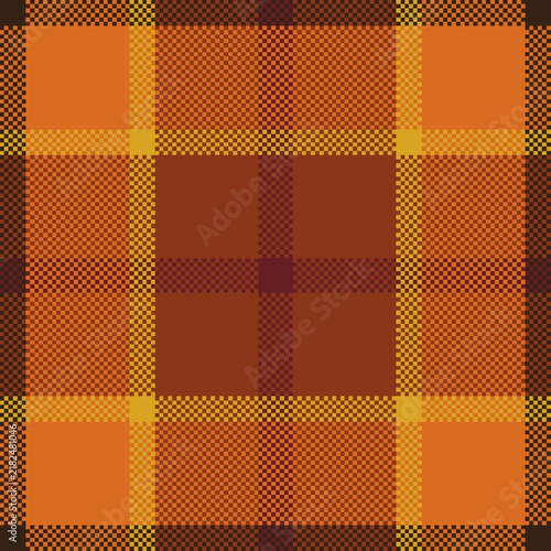 Autumn Harvest Plain Check Seamless Tartan Plaid Pattern