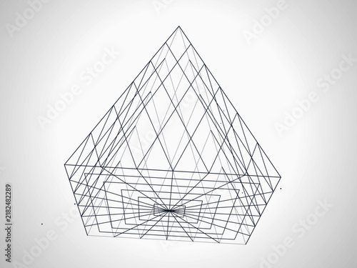 Dynamic Wire Pyramid Graphic