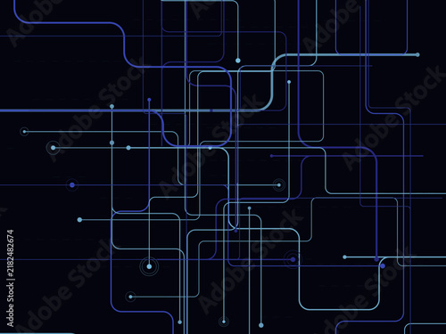 Connected Technology Line Network Pattern