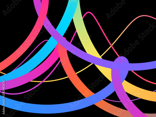 Creative Bright Gradient Zigzag Bands Design