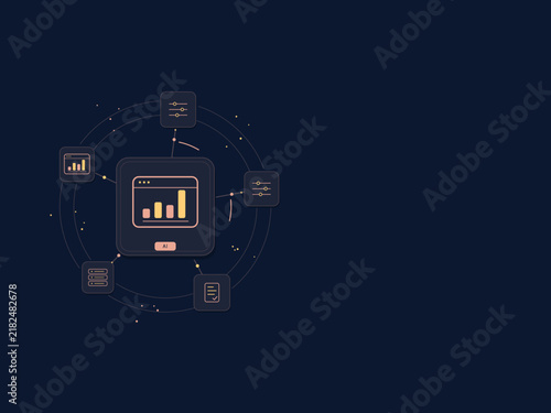 AI data analysis with right copy space