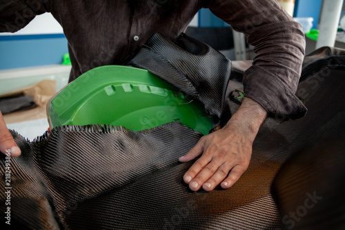 Fabric covering of a car seat mold