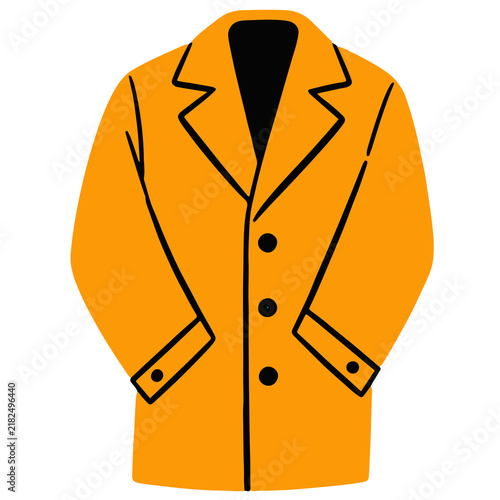 Fotografie Yellow trench coat jacket autumn winter outerwear fashion warm clothing vector i