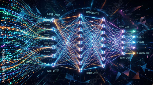 Abstract Neural Network Visualization with Data Flow.