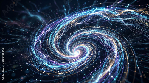 Abstract Swirling Vortex of Cosmic Energy and Light Trails.
