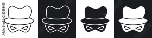 фотографія Spy icon flat outline in black