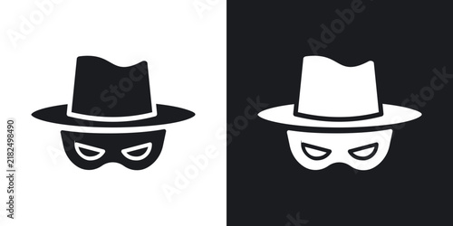 Foto Spy icon flat outline in black