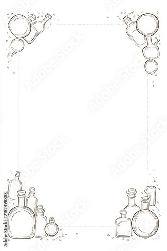 Hand-Drawn Glass Containers Border Design
