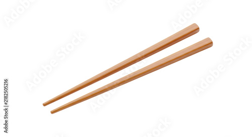 Traditional wooden chopsticks isolated on a clean white background