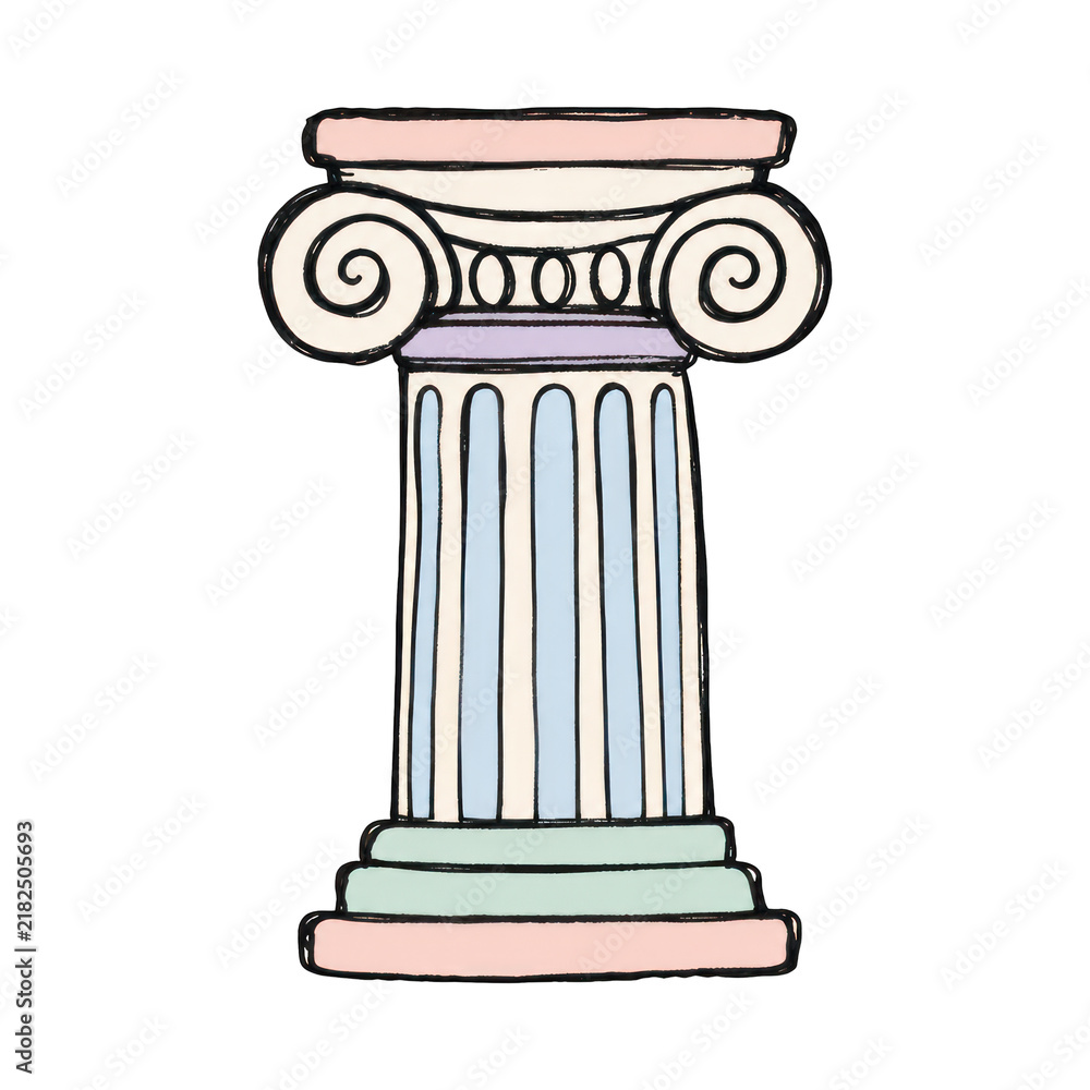 Obraz premium PNG Colorful column illustration. Column art with pastel hues. Artistic column design.