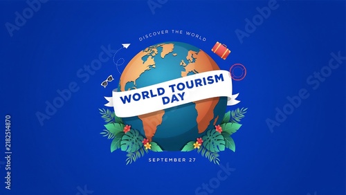 World tourism day celebration vector illustration