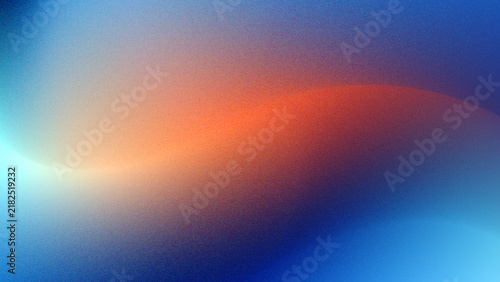 Grainy blurred abstract background with vibrant orange and blue gradient texture
