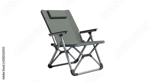 Bild auf Leinwand Portable Folding Camping Chair with Adjustable Recline and Headrest for Outdoor