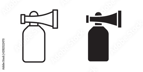 Foto Air horn icon flat outline in black