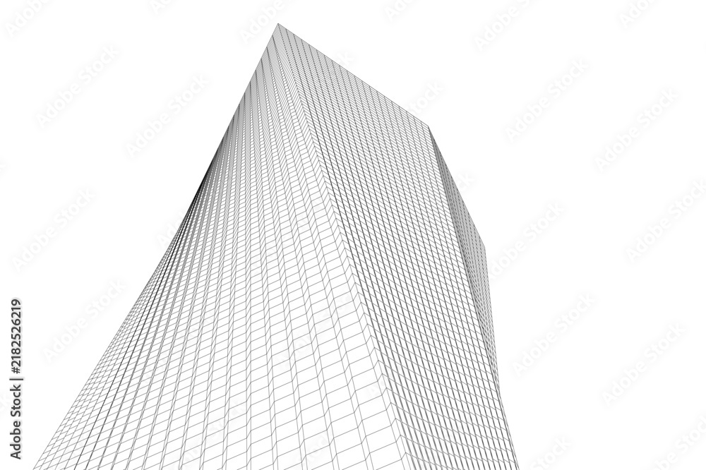 Obraz premium Abstract architectural building 3d rendering