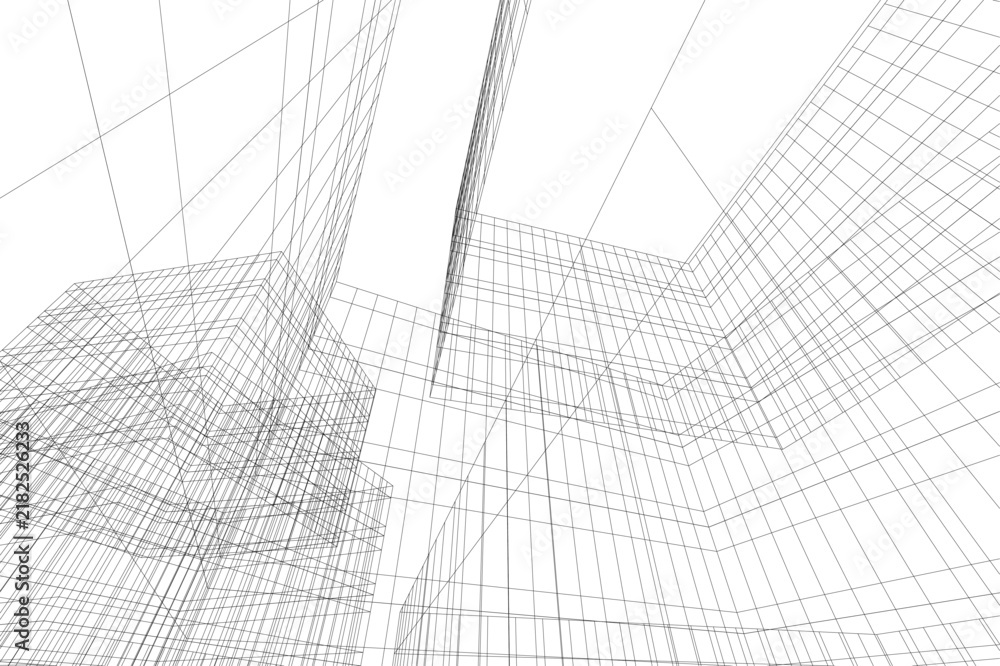 Obraz premium Abstract architectural building 3d rendering