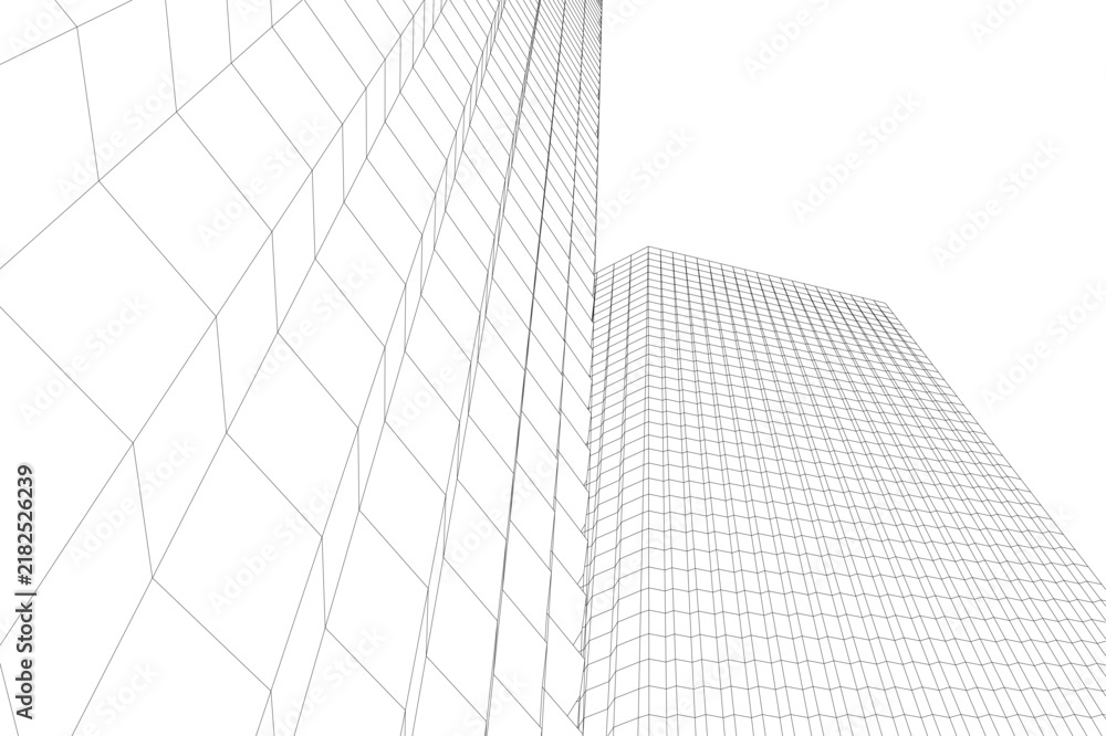 Obraz premium Abstract architectural building 3d rendering