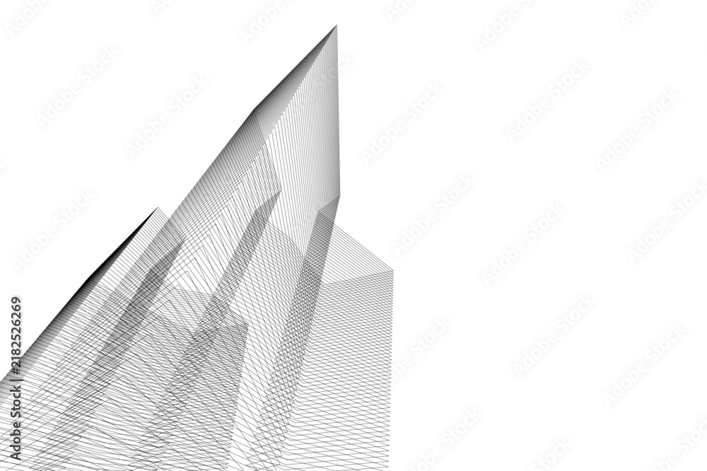 Obraz premium Abstract architectural building 3d rendering