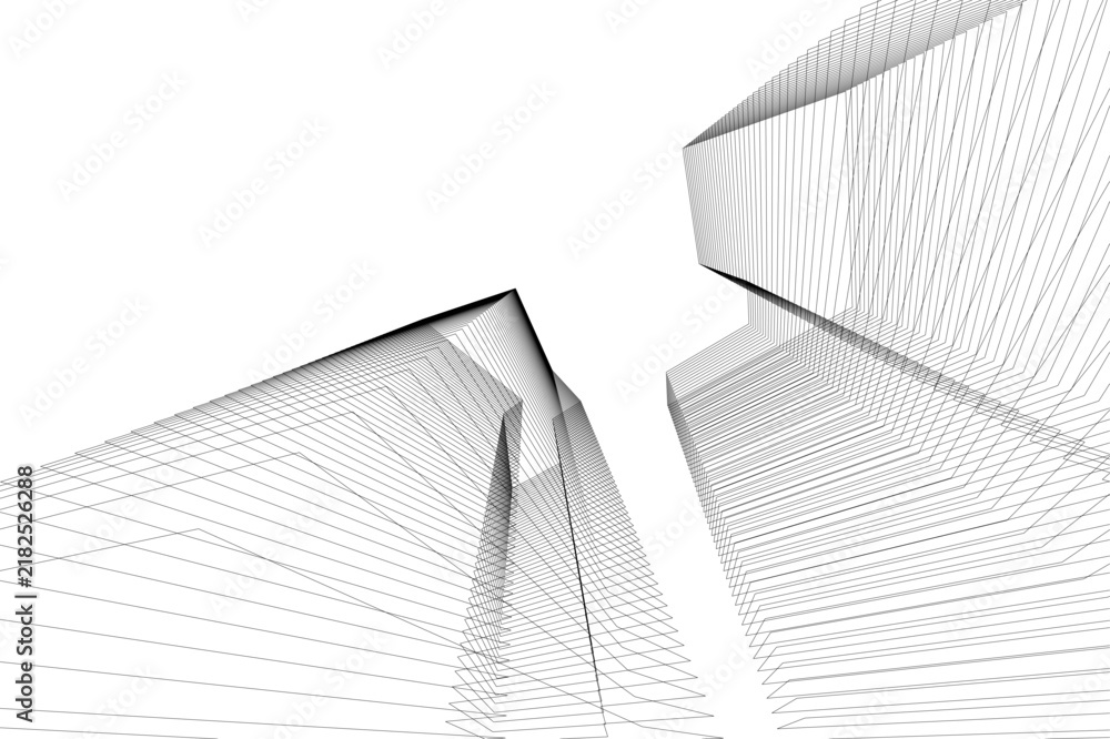 Obraz premium Abstract architectural building 3d rendering