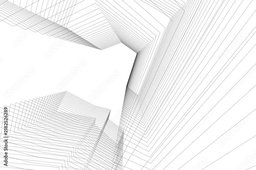 Obraz premium Abstract architectural building 3d rendering
